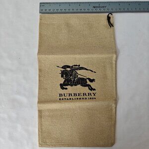 Authentic BURBERRY Dust Bag Beige/Tan Drawstring Pouch Knight Logo 13" x 7.25"